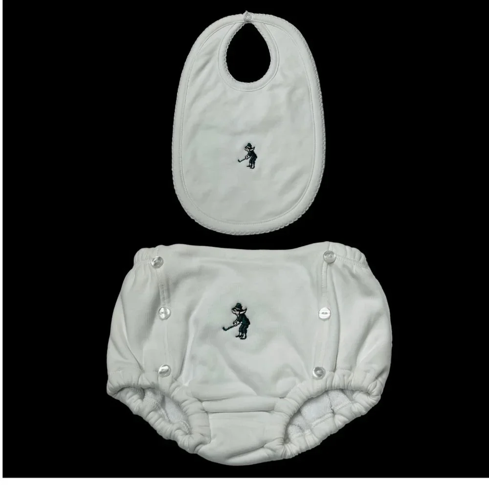Fore Kids‎ Diaper Cover + Bib Set Golf Inspired 100% Pima Cotton